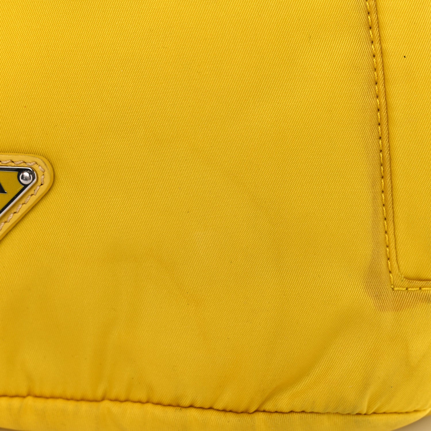 Prada Re-Nylon Vitello Metal Triangle Logo Sling Backpack Giallo 10 of 12