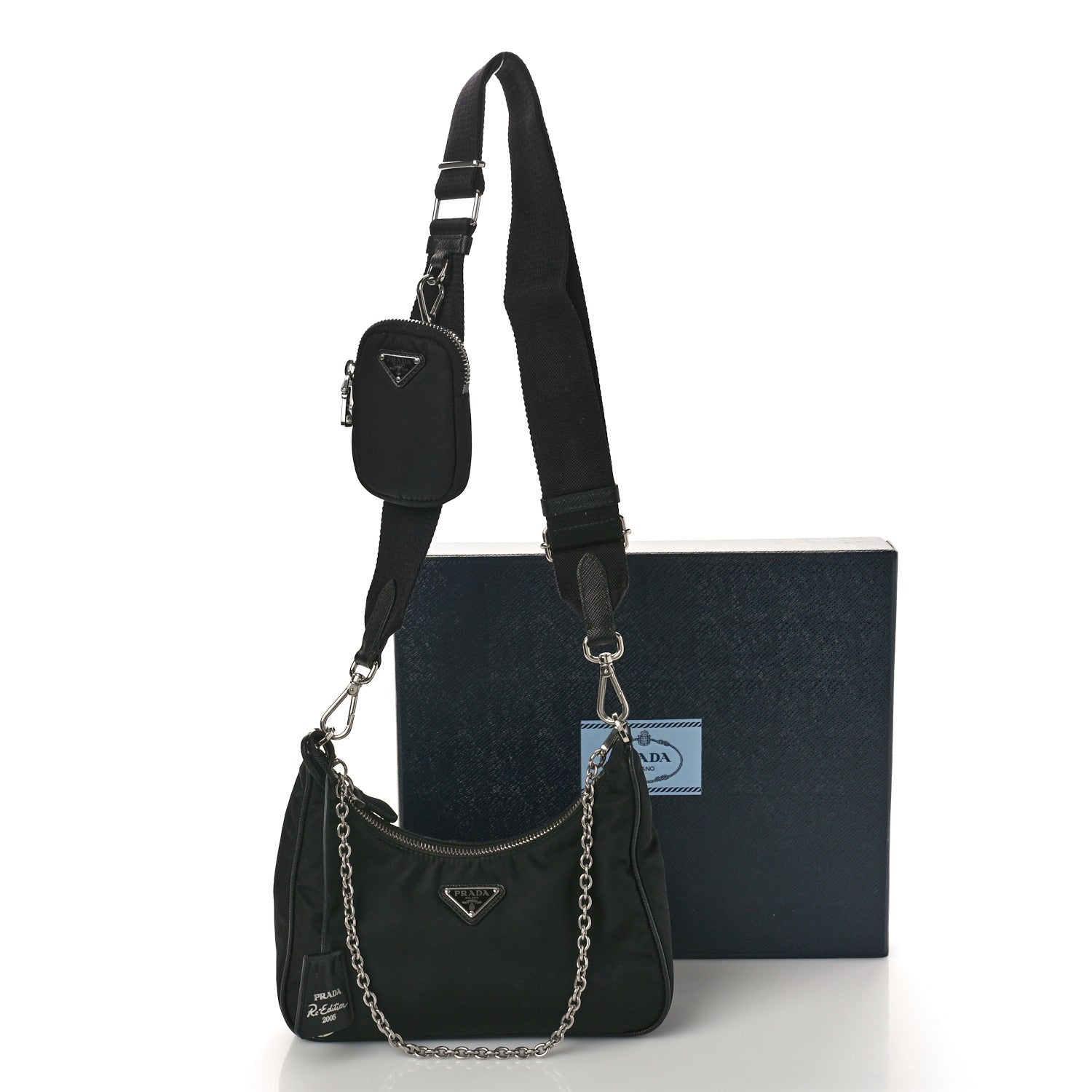 Prada Nylon Re-Edition 2005 Shoulder Bag Black 10 of 10