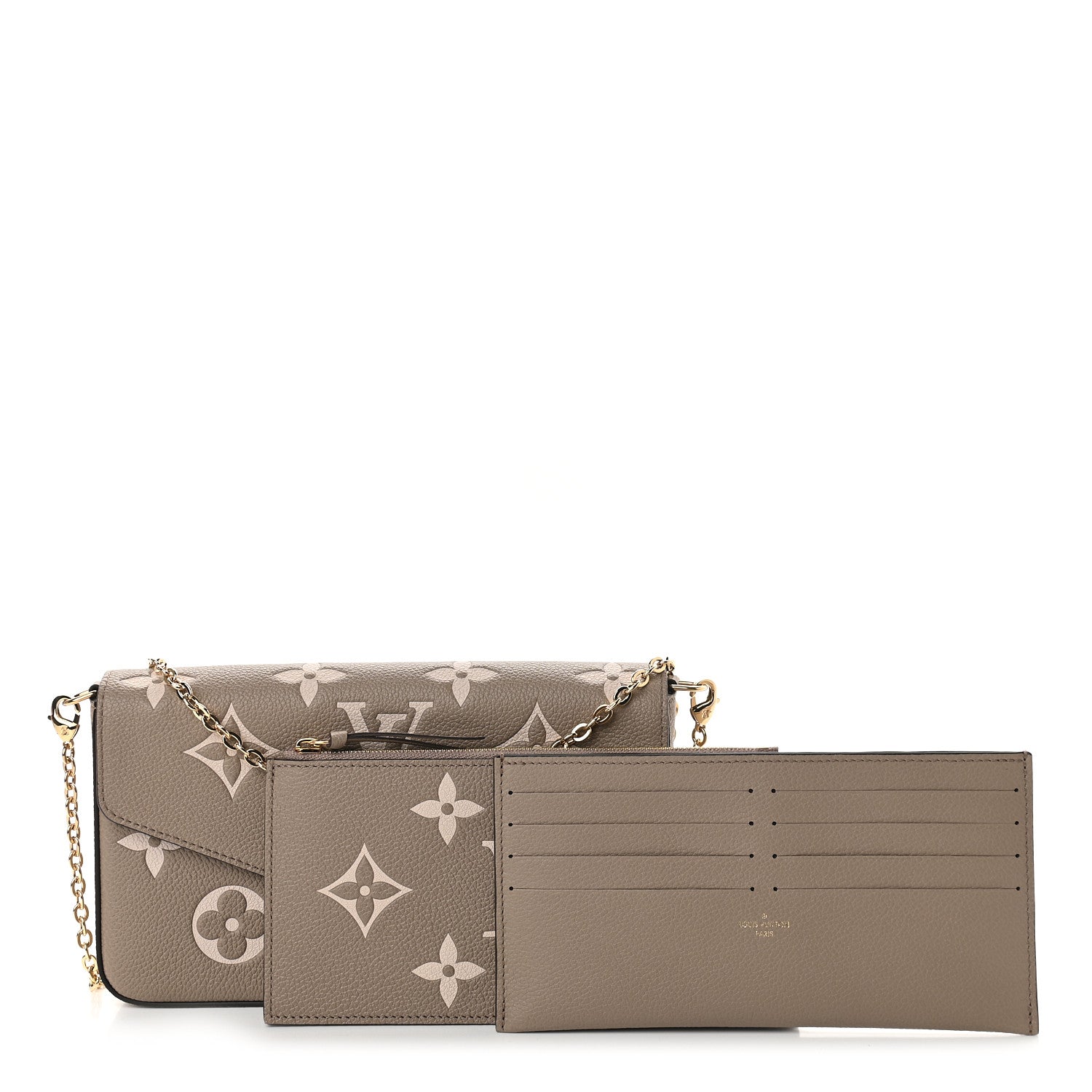 Louis Vuitton Empreinte Monogram Giant Felicie Pochette Tourterelle Creme 1 of 9