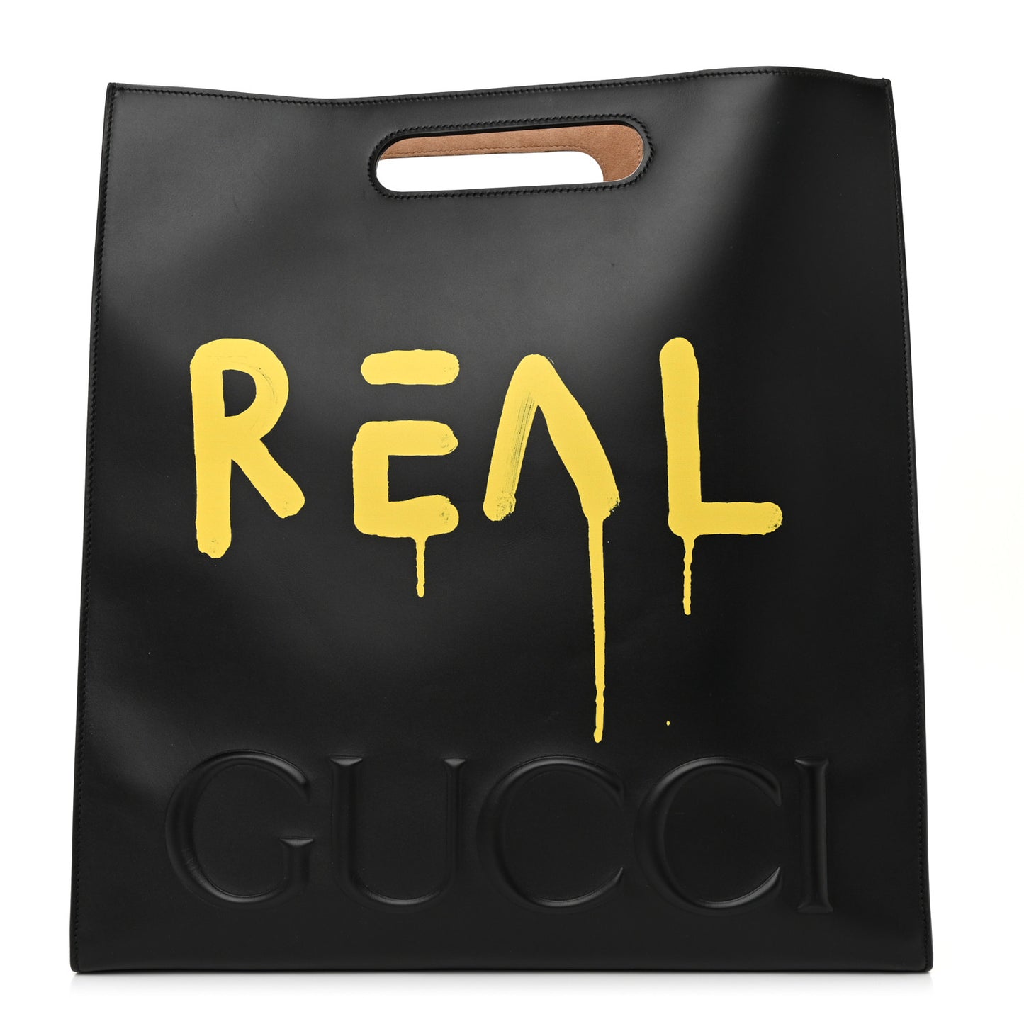 Calfskin GucciGhost Real Large XL Tote Black Yellow