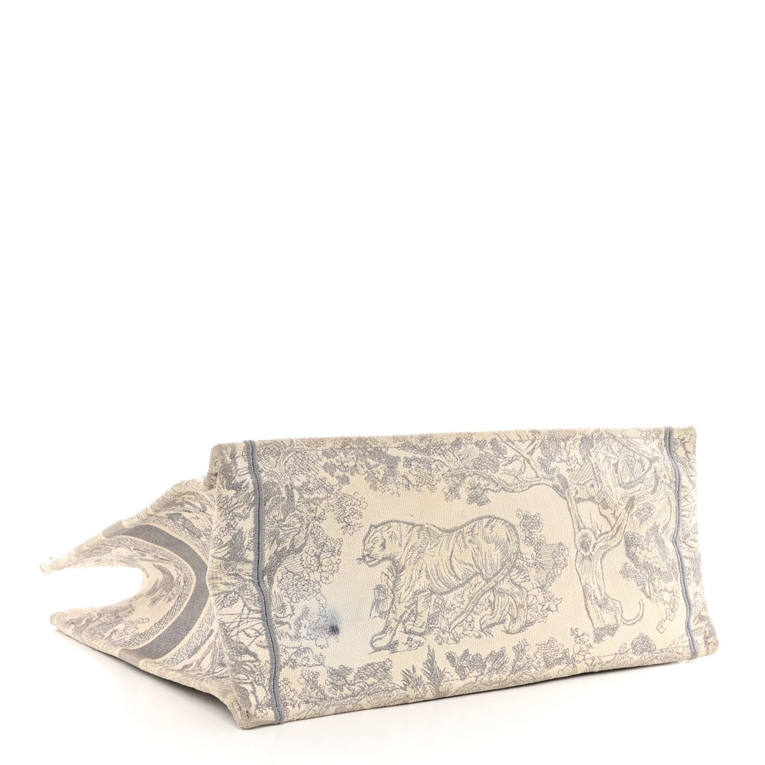 Christian Dior Canvas Embroidered Large Dioriviera Toile De Jouy Book Tote Gray 4 of 22