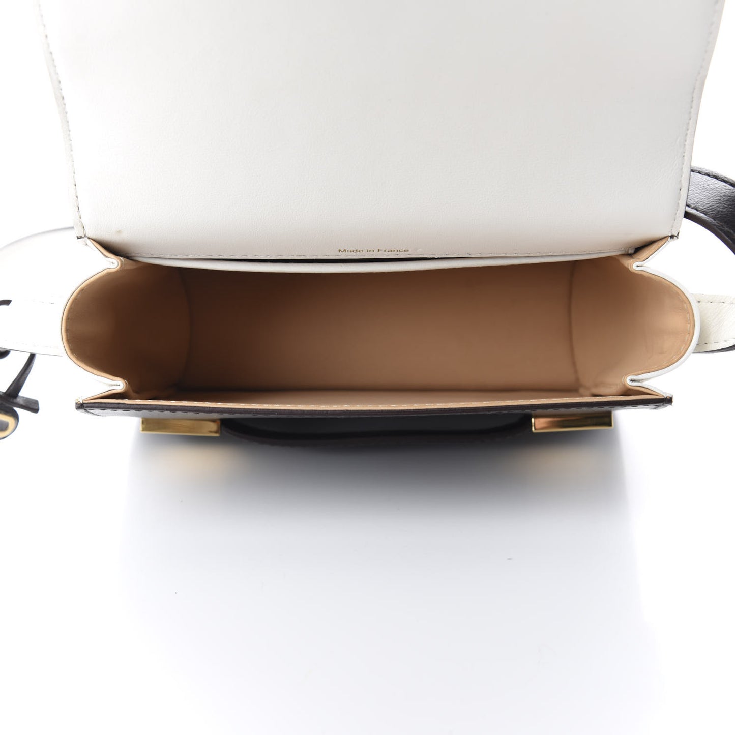 Calfskin Mini Madame Crossbody Dark Brown White