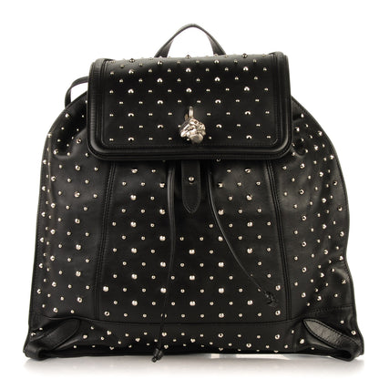 Alexander McQueen Calfskin Studded Padlock Zip Backpack Black 1 of 8