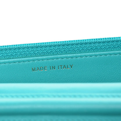 Chanel Lambskin Chevron Wallet On Chain WOC Turquoise 7 of 9
