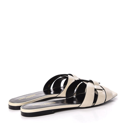 Saint Laurent Patent Calfskin Nu Pied 05 Slide Sandals 38.5 Off White 4 of 9