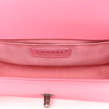 Chanel Calfskin Chevron Quilted Medium Boy Flap Pink 6 of 11