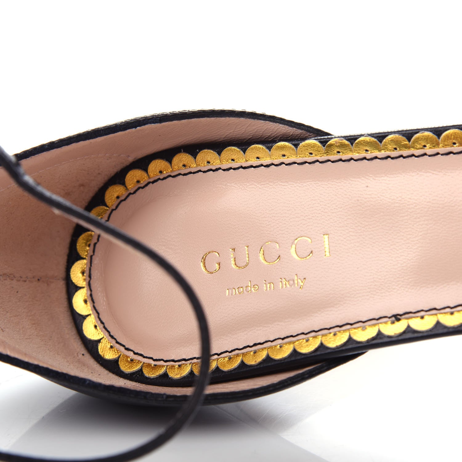 Gucci Nappa Queen Margaret High Heel Sandals 37.5 Black 8 of 10