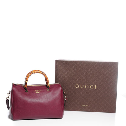 Gucci Calfskin Bamboo Medium Shopper Boston Burgundy 9 of 9
