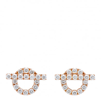 Hermes 18K Rose Gold Diamond Finesse Earrings 1 of 4