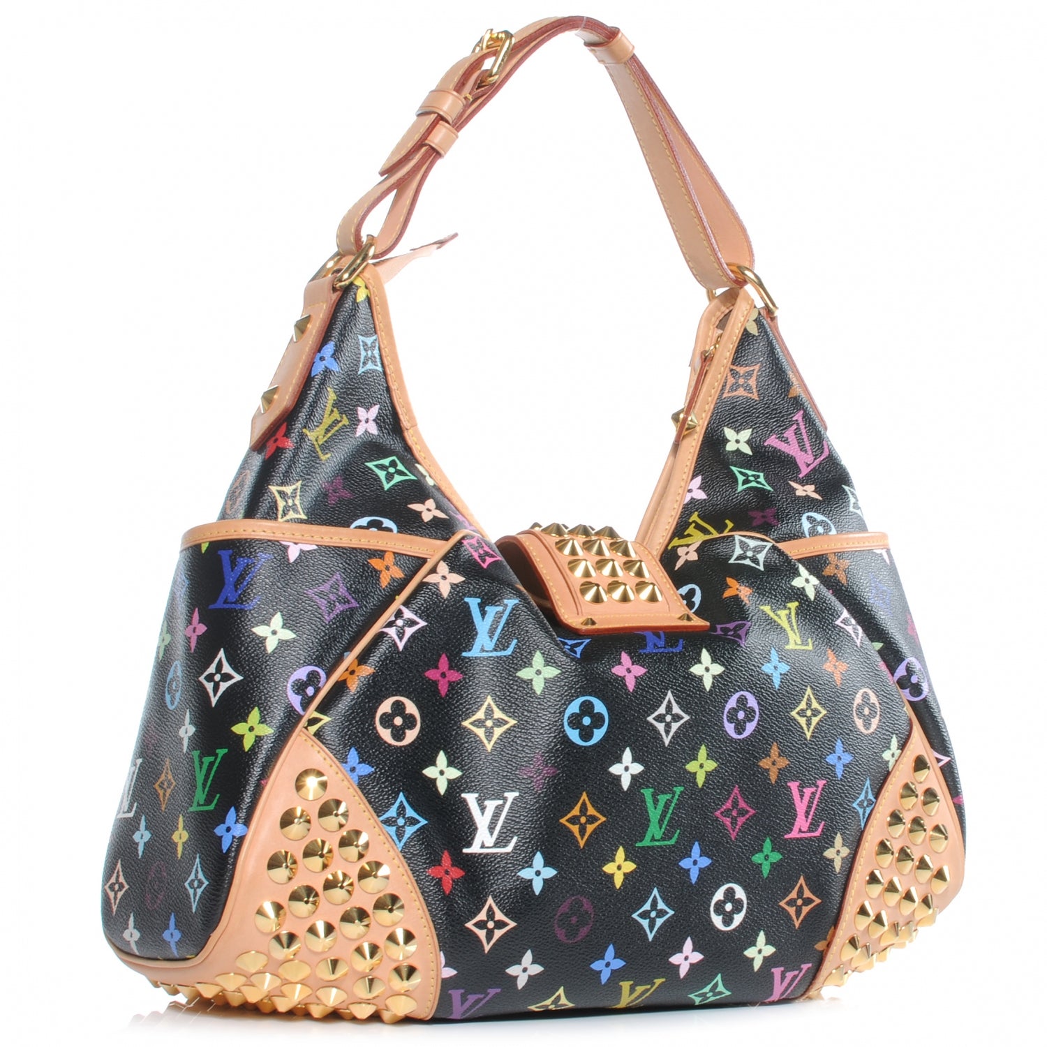 Louis Vuitton Monogram Multicolor Chrissie Black 4 of 8