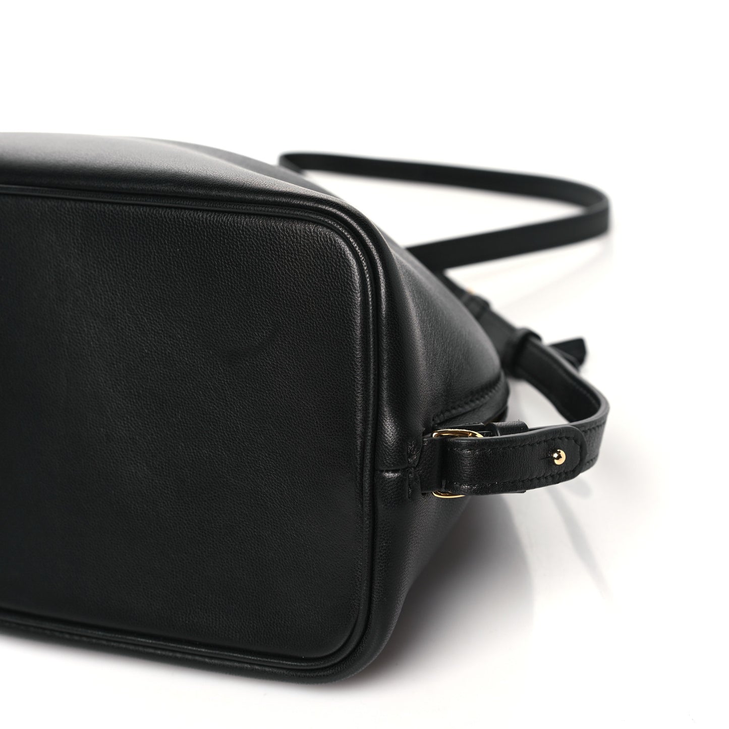Lambskin Le Calino Ring Top Handle Bag Black
