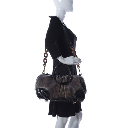 Louis Vuitton Cuir Patent Embossed Monogram Stephen Bag Alizee Grey 2 of 9