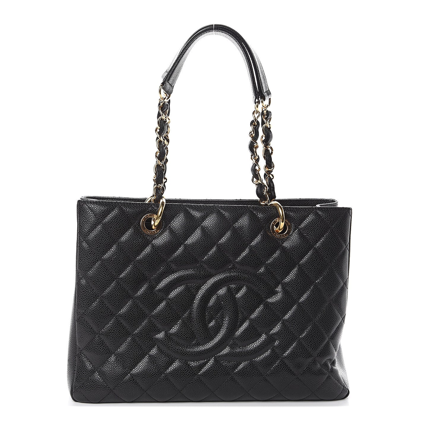 Caviar Quilted Grand Shopping Tote GST Black