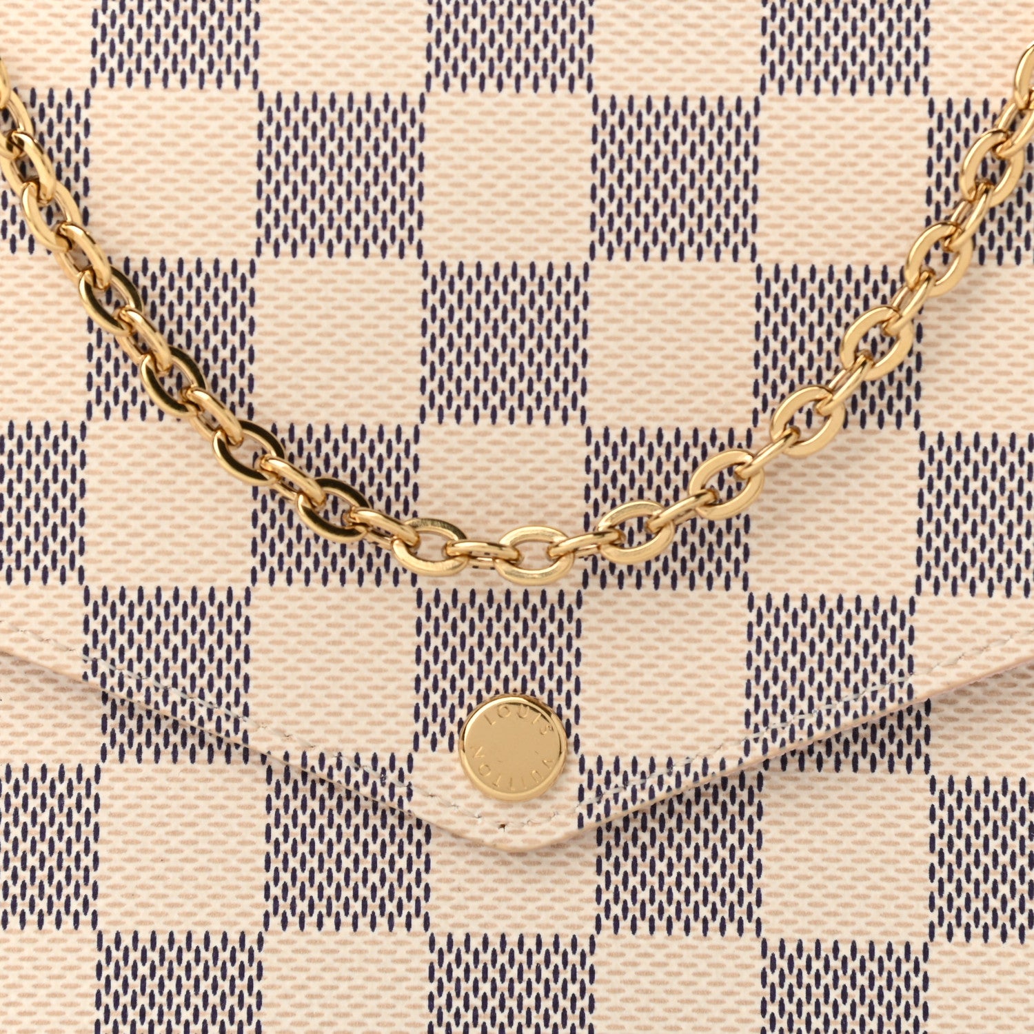 Louis Vuitton Damier Azur Pochette Felicie Chain Wallet Rose Ballerine 8 of 11
