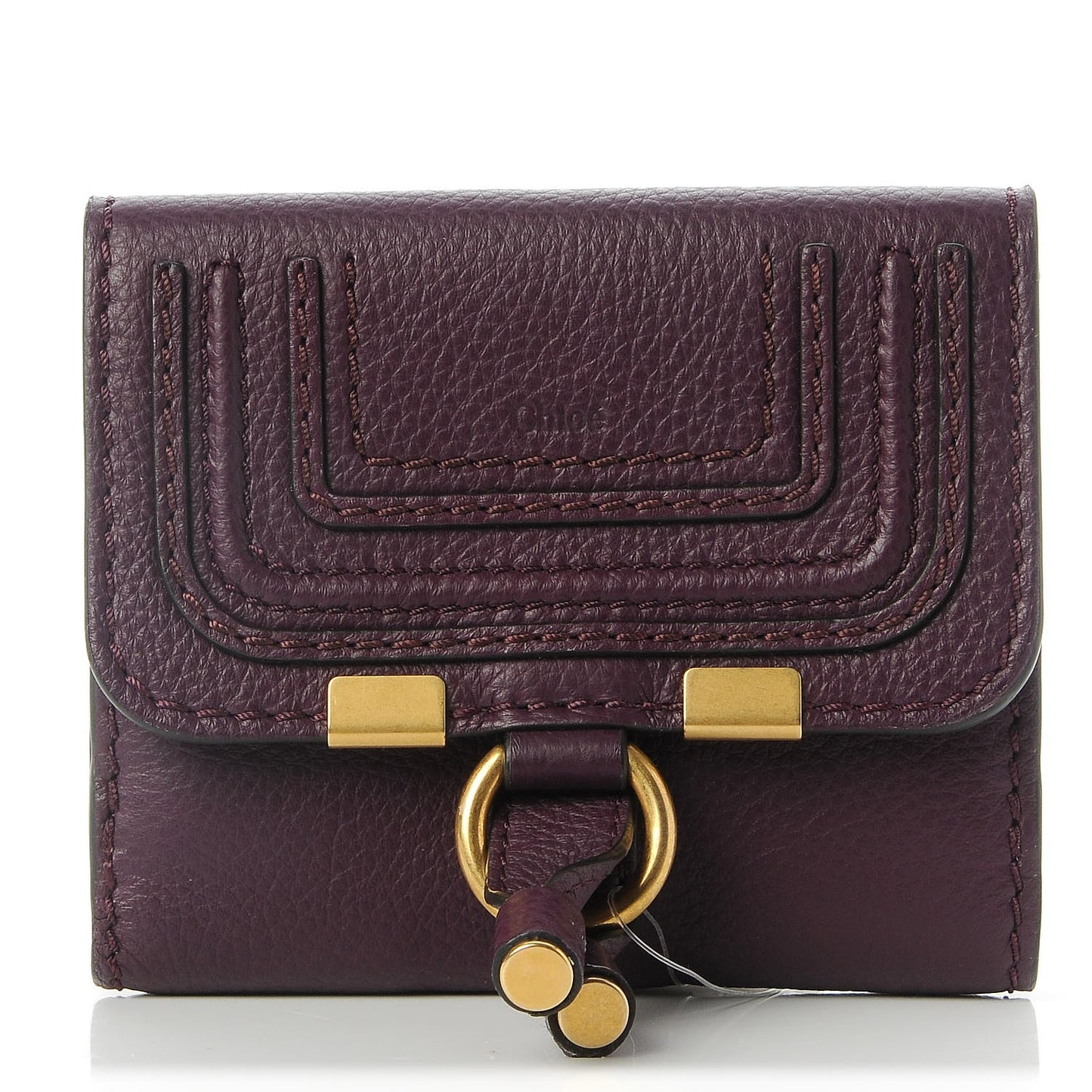 Grained Calfskin Marcie Square Wallet Intense Violine