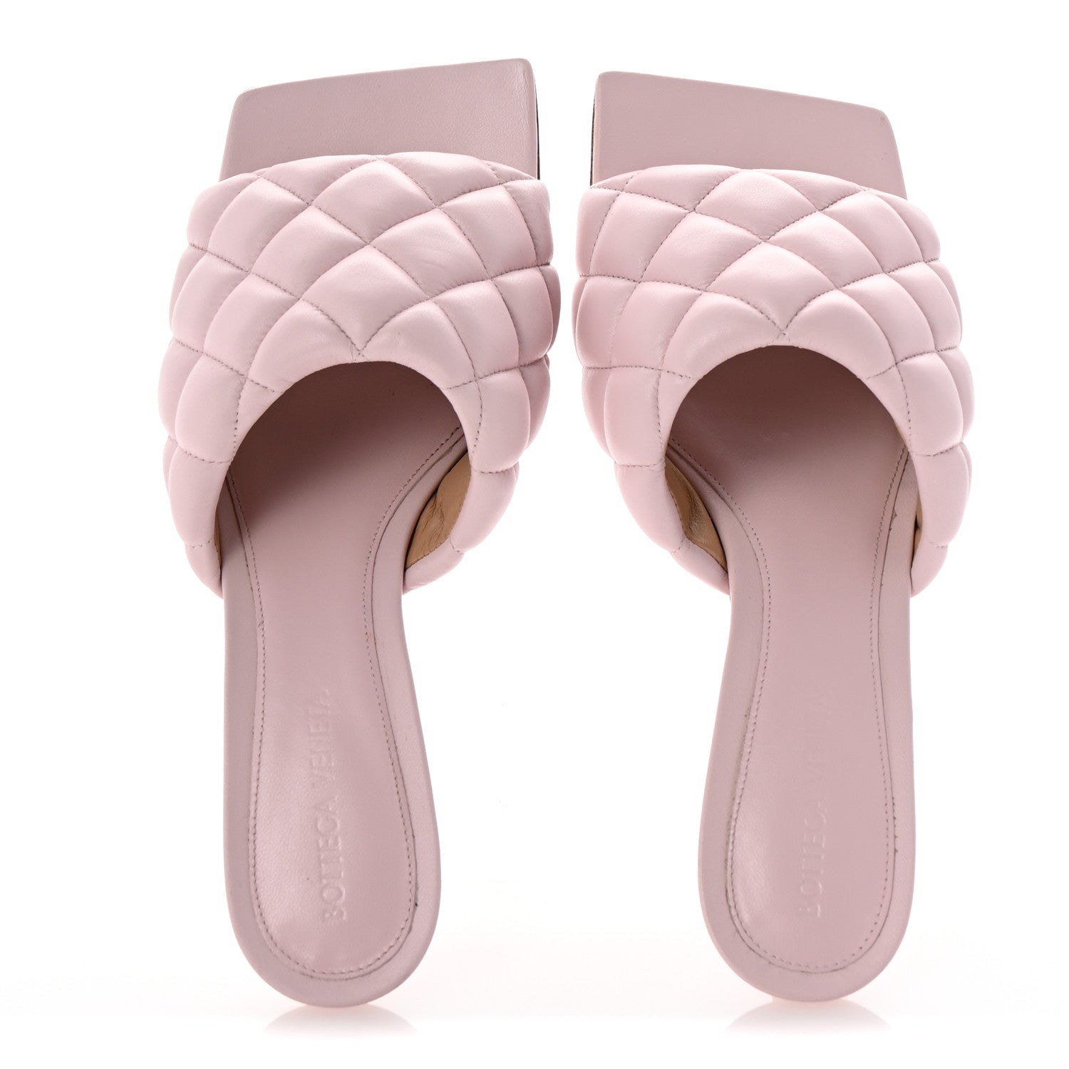 Bottega Veneta Nappa Padded Kitten Heel Mule Sandals 37.5 Cameo 2 of 10