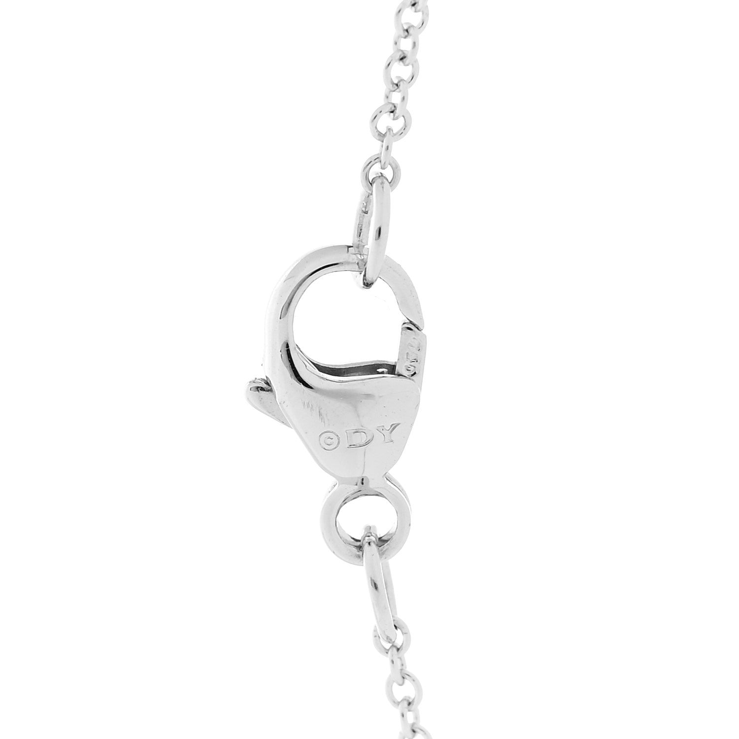 David Yurman 18K White Gold Black Diamond Cushion Pendant Necklace 5 of 6