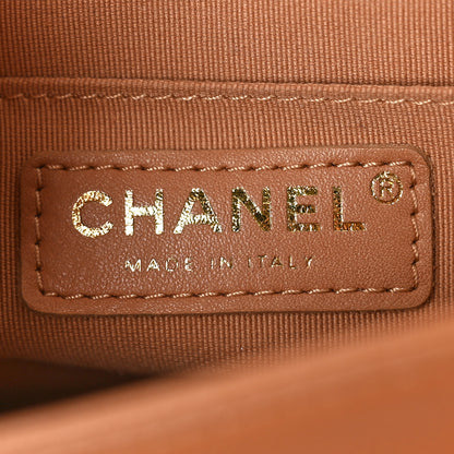 Chanel Shiny Caviar Quilted Medium Duma Pockets Drawstring Backpack Dark Beige 6 of 10
