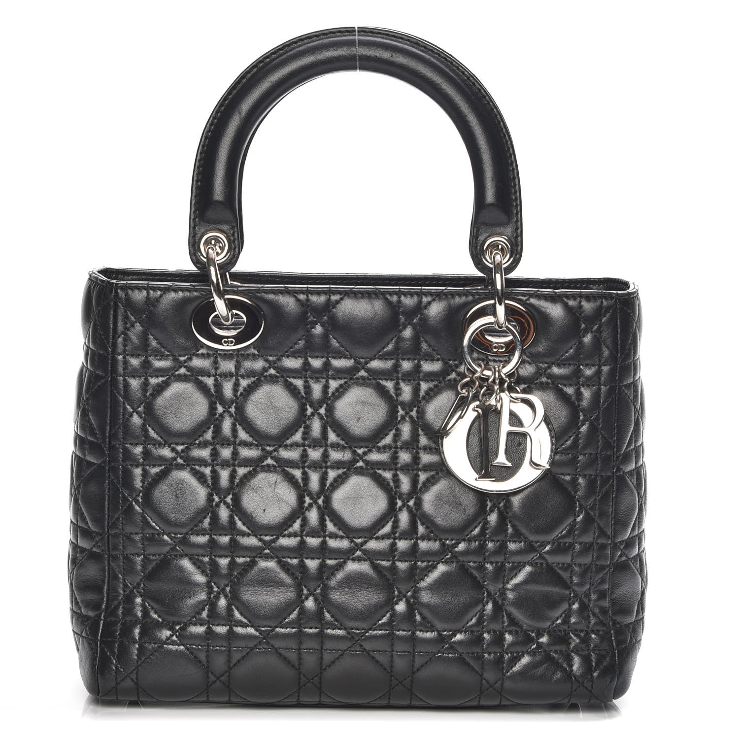 Christian Dior Lambskin Cannage Medium Lady Dior Black 1 of 7