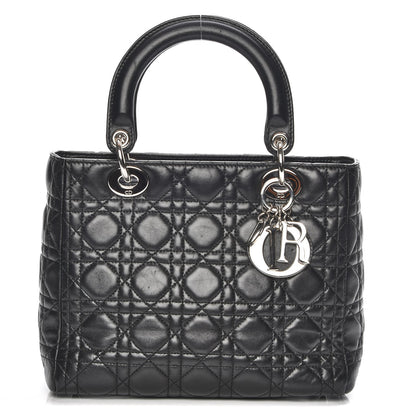 Christian Dior Lambskin Cannage Medium Lady Dior Black 1 of 7