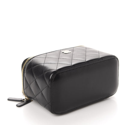 Chanel Lambskin Quilted Small Vanity Case With Chain Black 4 of 11