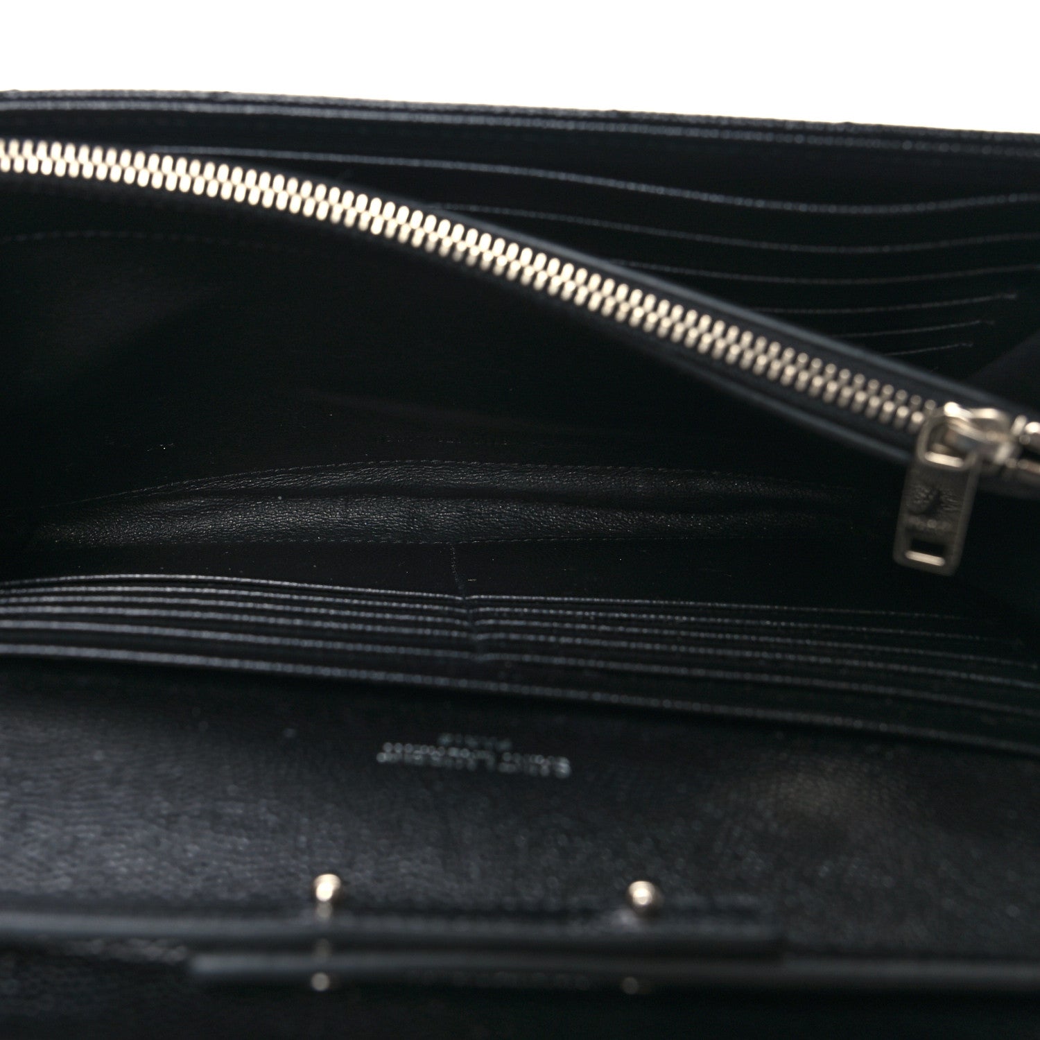 Saint Laurent Grain De Poudre Matelasse Chevron Monogram Chain Wallet Black 7 of 11