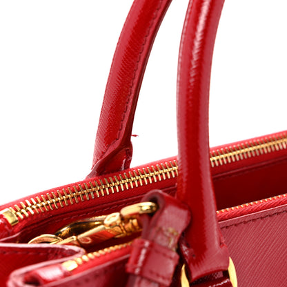 Prada Saffiano Vernice Galleria Double Zip Tote Rosso 13 of 14