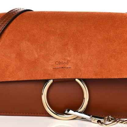Chloe Suede Calfskin Small Faye Shoulder Bag Tobacco 7 of 10