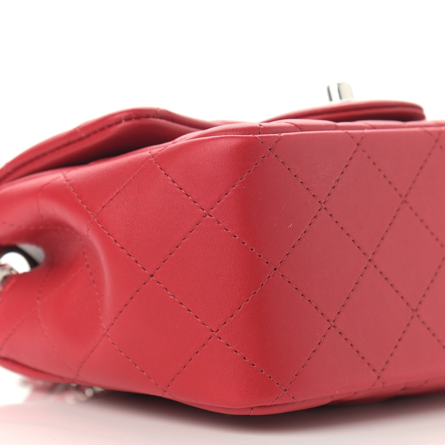 Chanel Lambskin Quilted Mini Square Flap Red 9 of 10