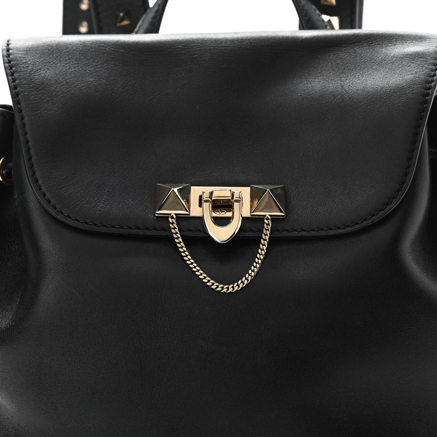 Vitello Rockstud Demilune Backpack Black