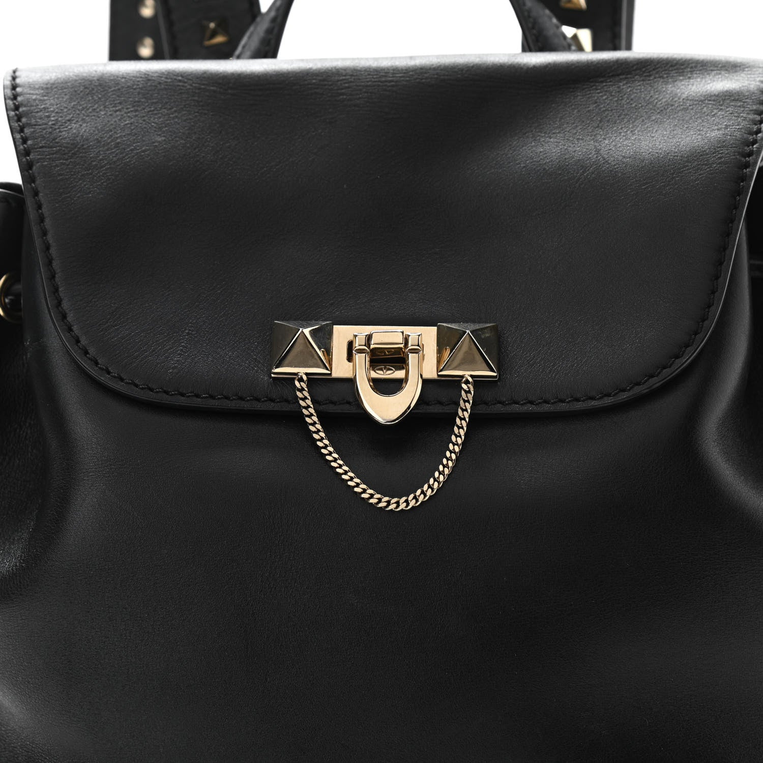 Valentino Garavani Vitello Rockstud Demilune Backpack Black 6 of 17