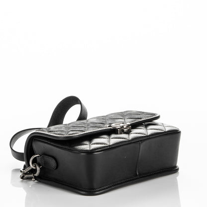 Chanel Caviar Iridescent Calfskin Quilted Small Daily Carry Messenger Black 4 of 7