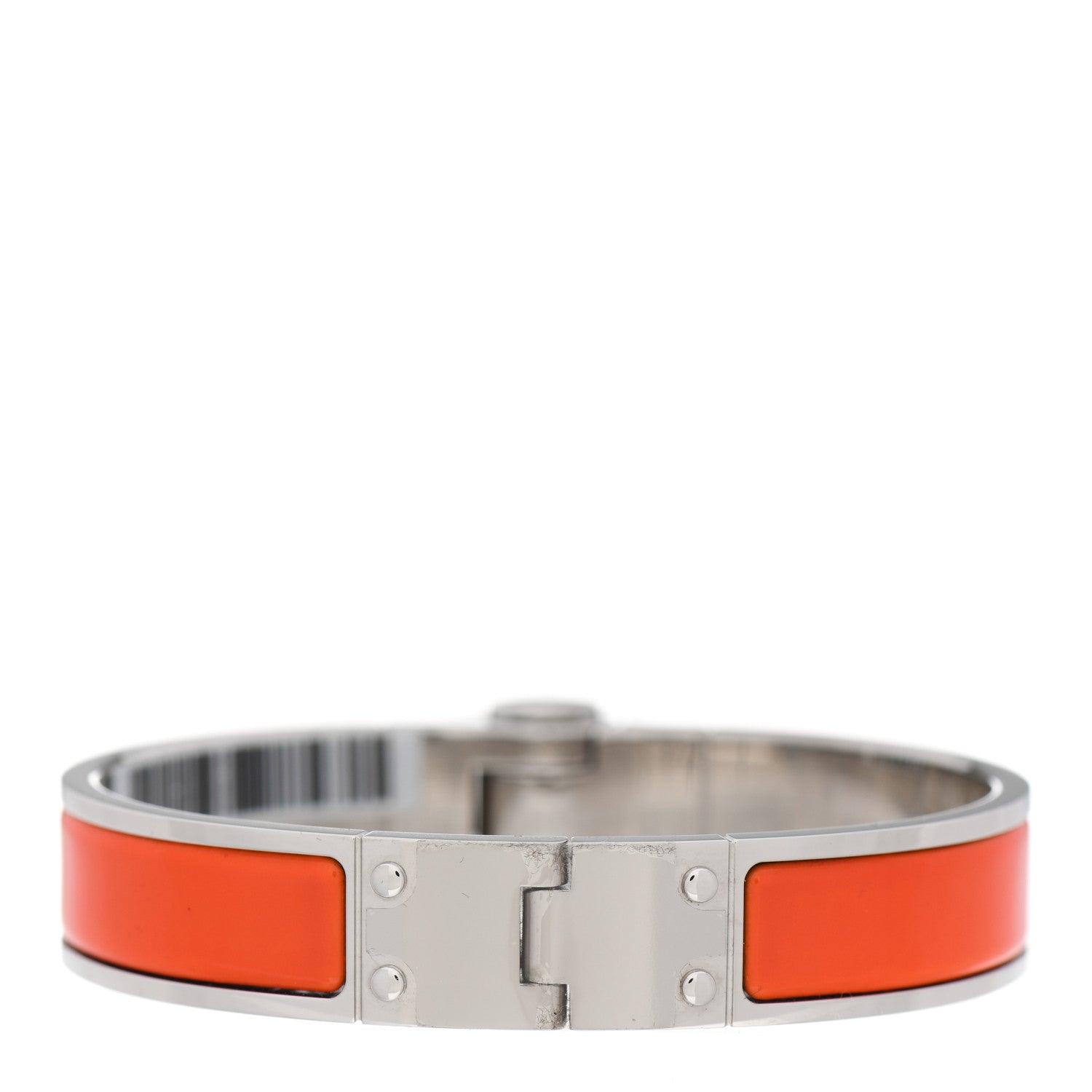 Hermes Enamel Charniere Uni Narrow Hinged Bracelet S Orange Fruite 3 of 6