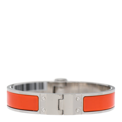 Hermes Enamel Charniere Uni Narrow Hinged Bracelet S Orange Fruite 3 of 6