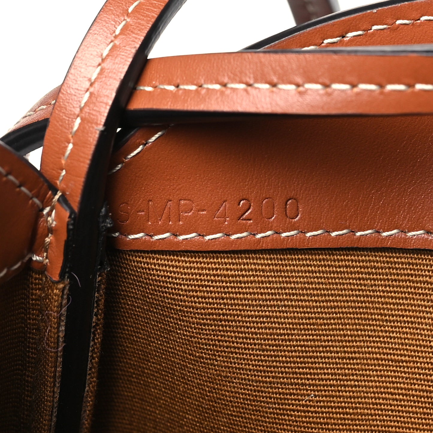 Triomphe Canvas Calfskin Marlou Bucket Bag Tan