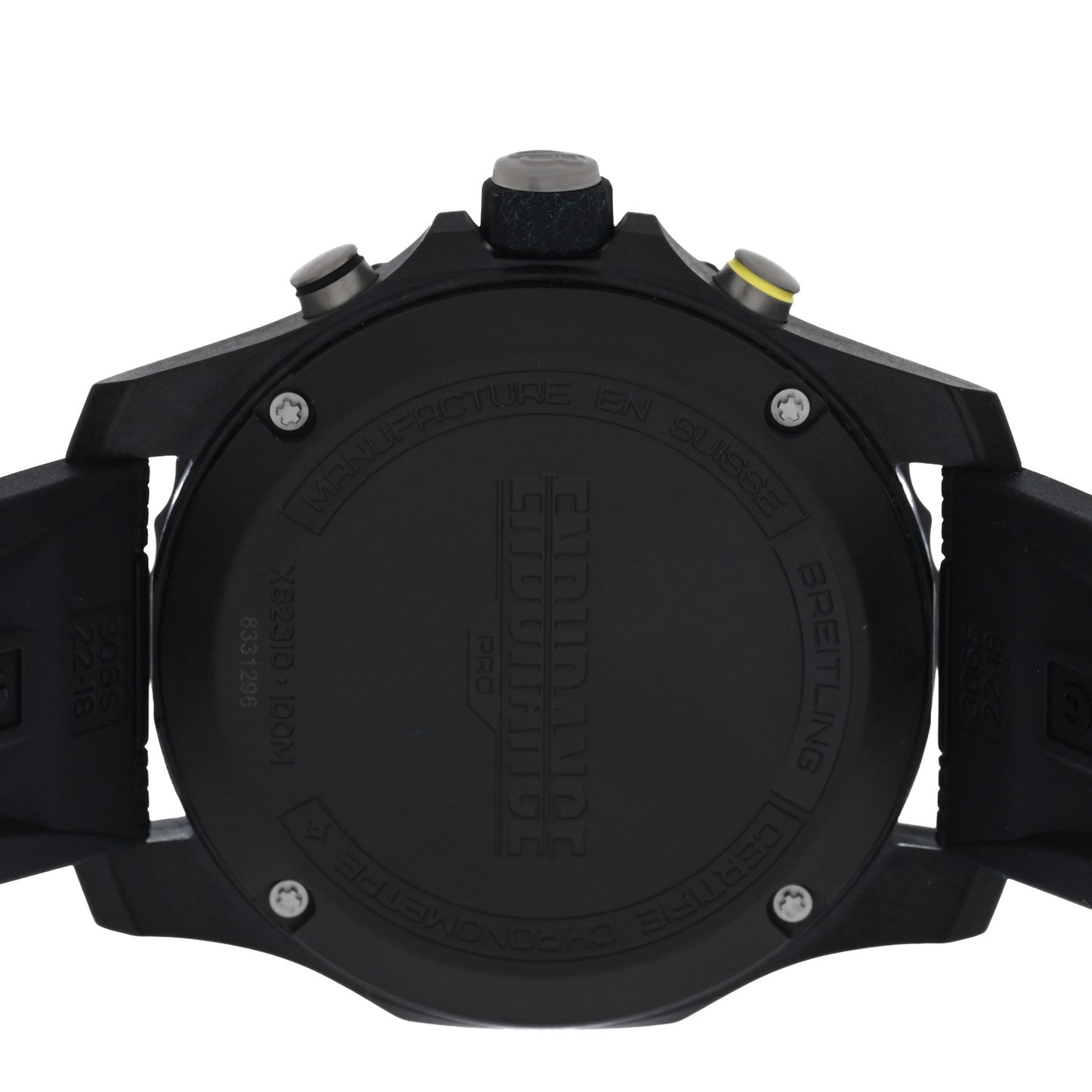 Breitlight Rubber 44mm Endurance Pro Chronograph Quartz Watch Black X82310