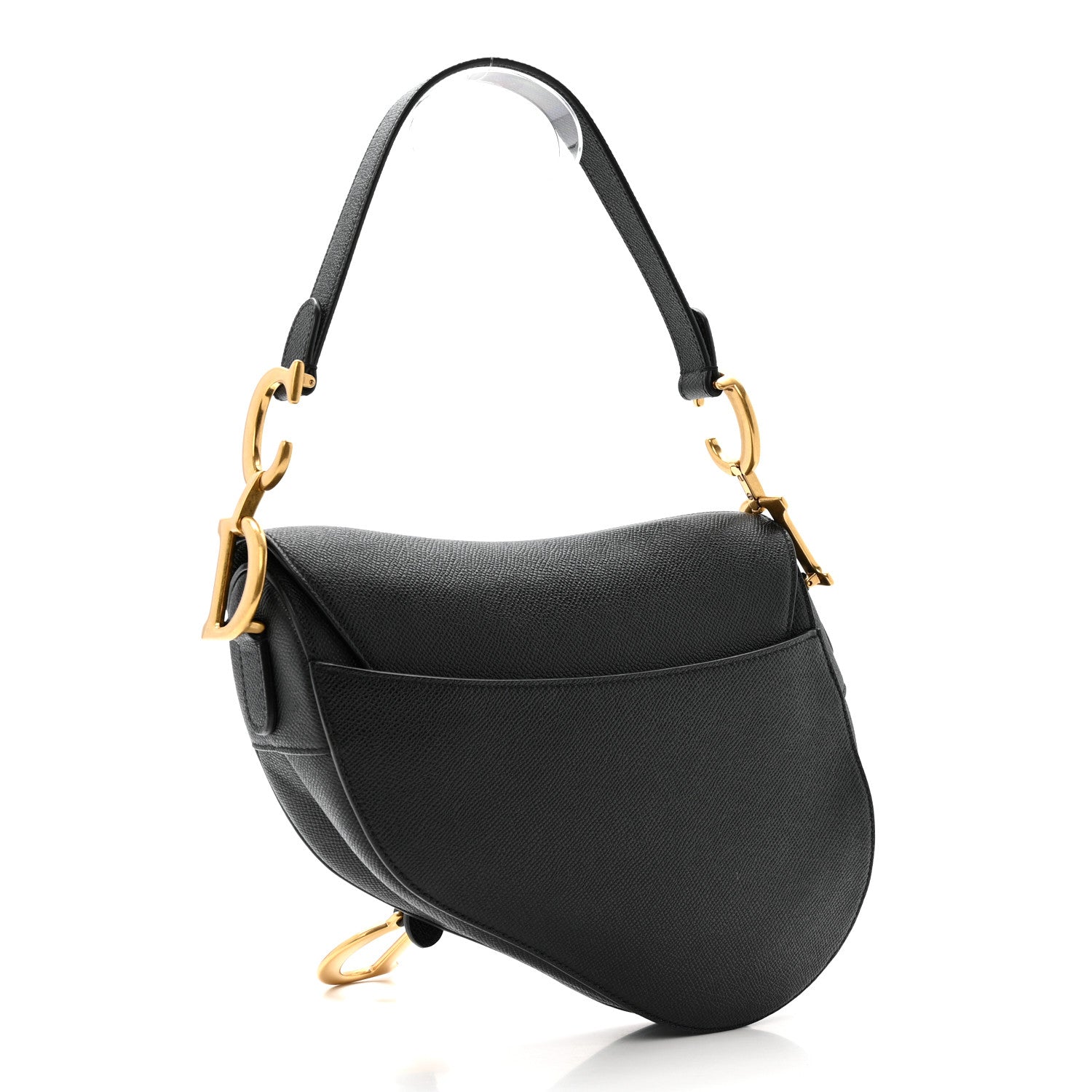 Christian Dior Grained Calfskin Saddle Bag Black 3 of 12