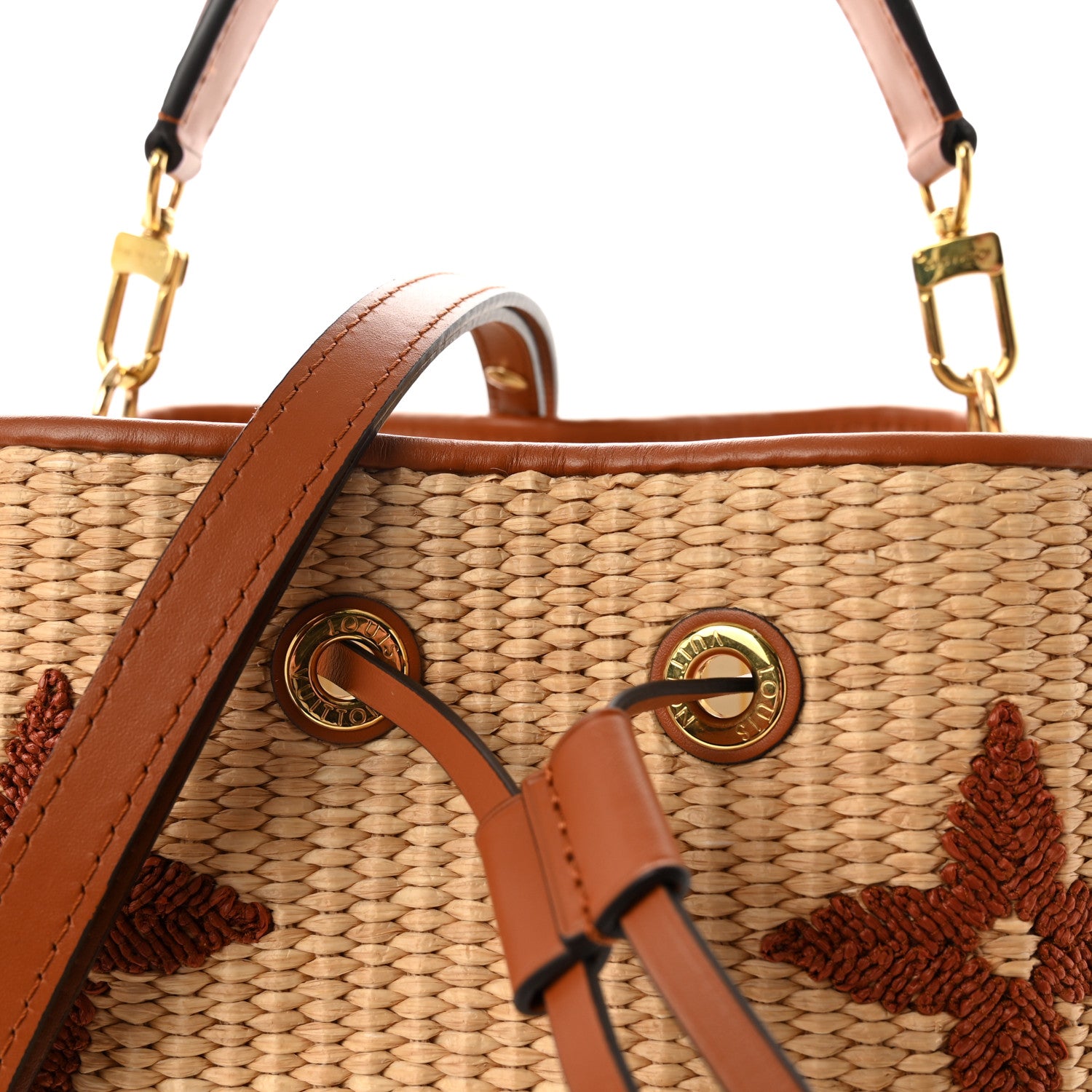 Louis Vuitton Raffia Calfskin Monogram Neonoe MM Tan 6 of 8