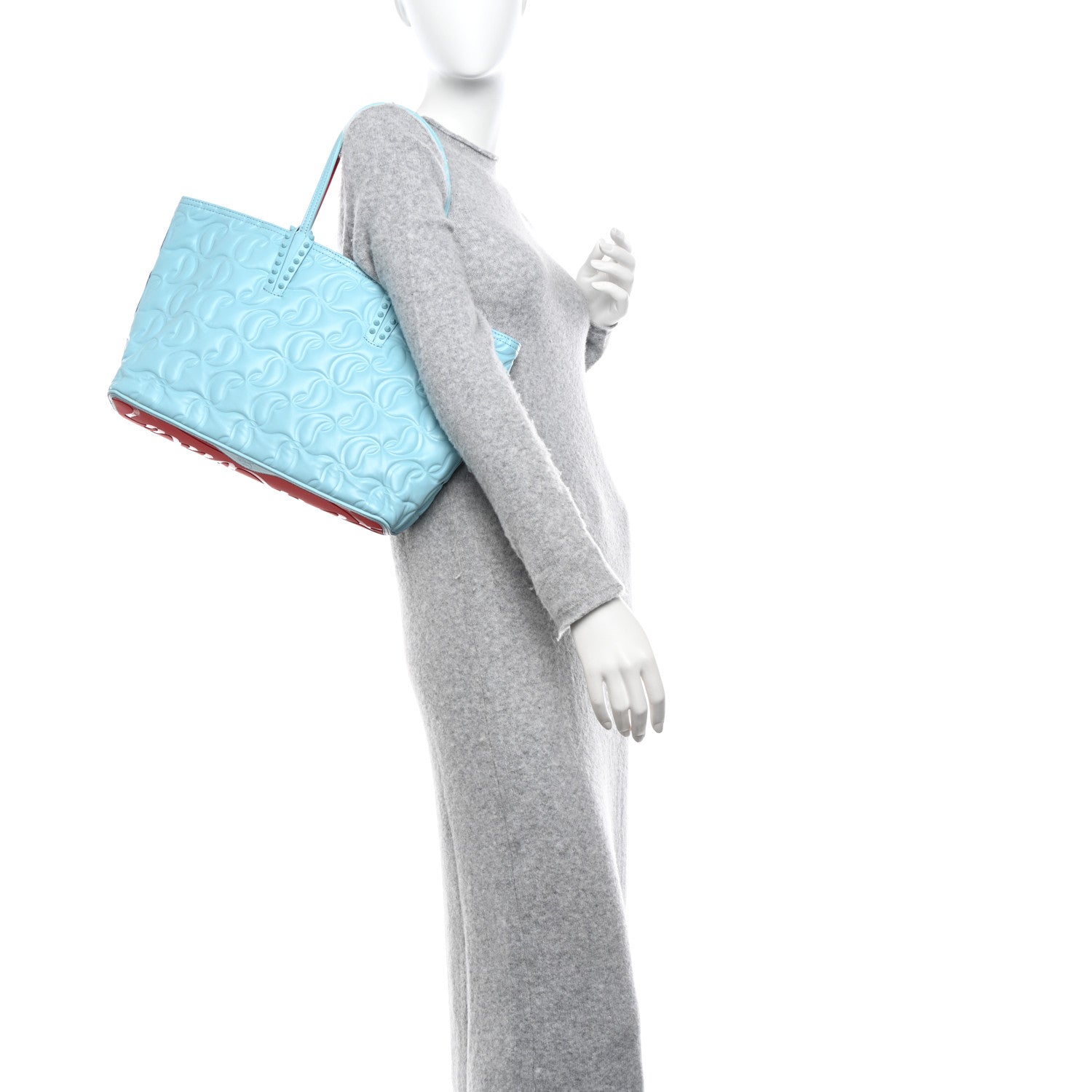 Christian Louboutin Nappa Embossed East West Cabata Tote Mineral 2 of 15