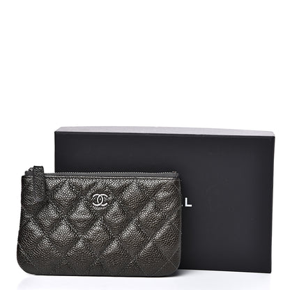 Chanel Caviar Quilted Small Cosmetic Case Dark Charcoal 7 of 7