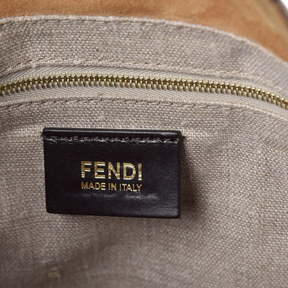 Fendi Pequin Cuoio Vegetale Large Hobo Tobacco Rosso Black 6 of 11