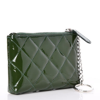 Chanel Patent Quilted Key Holder Case Green 3 of 7