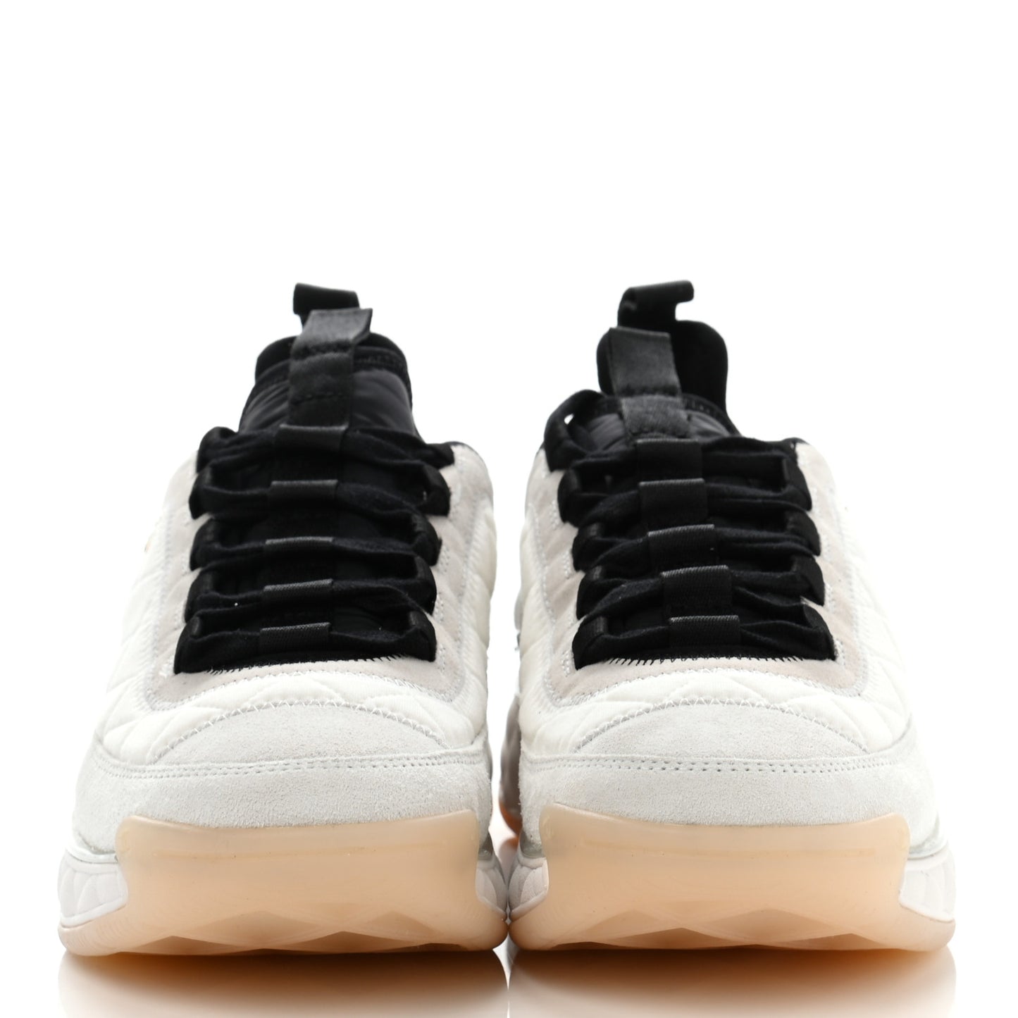 Velvet Calfskin Mixed Fibers CC Sneakers 41 Ivory Black