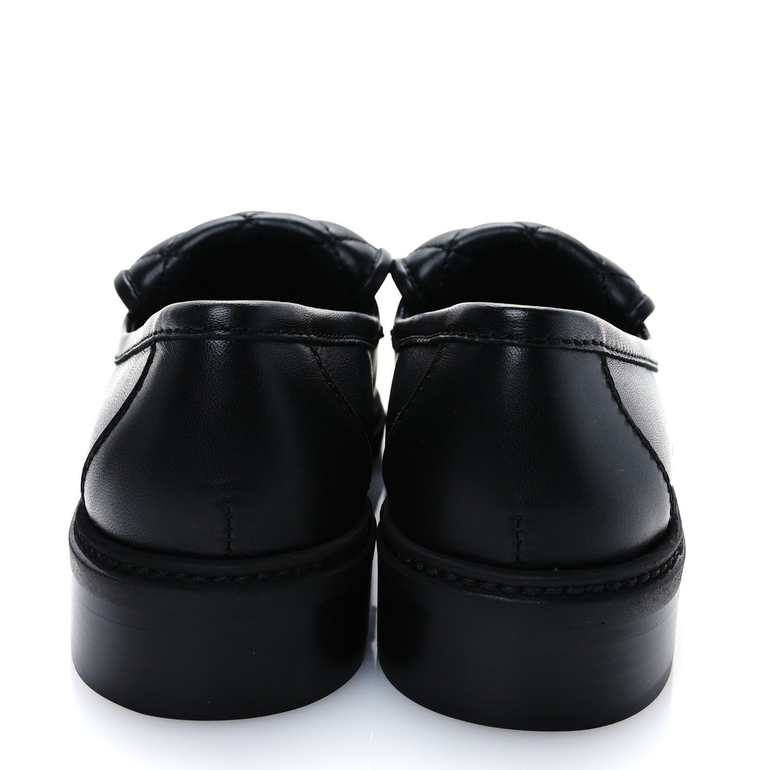 Chanel Lambskin Quilted CC Turnlock Loafers 37.5 Black 5 of 10
