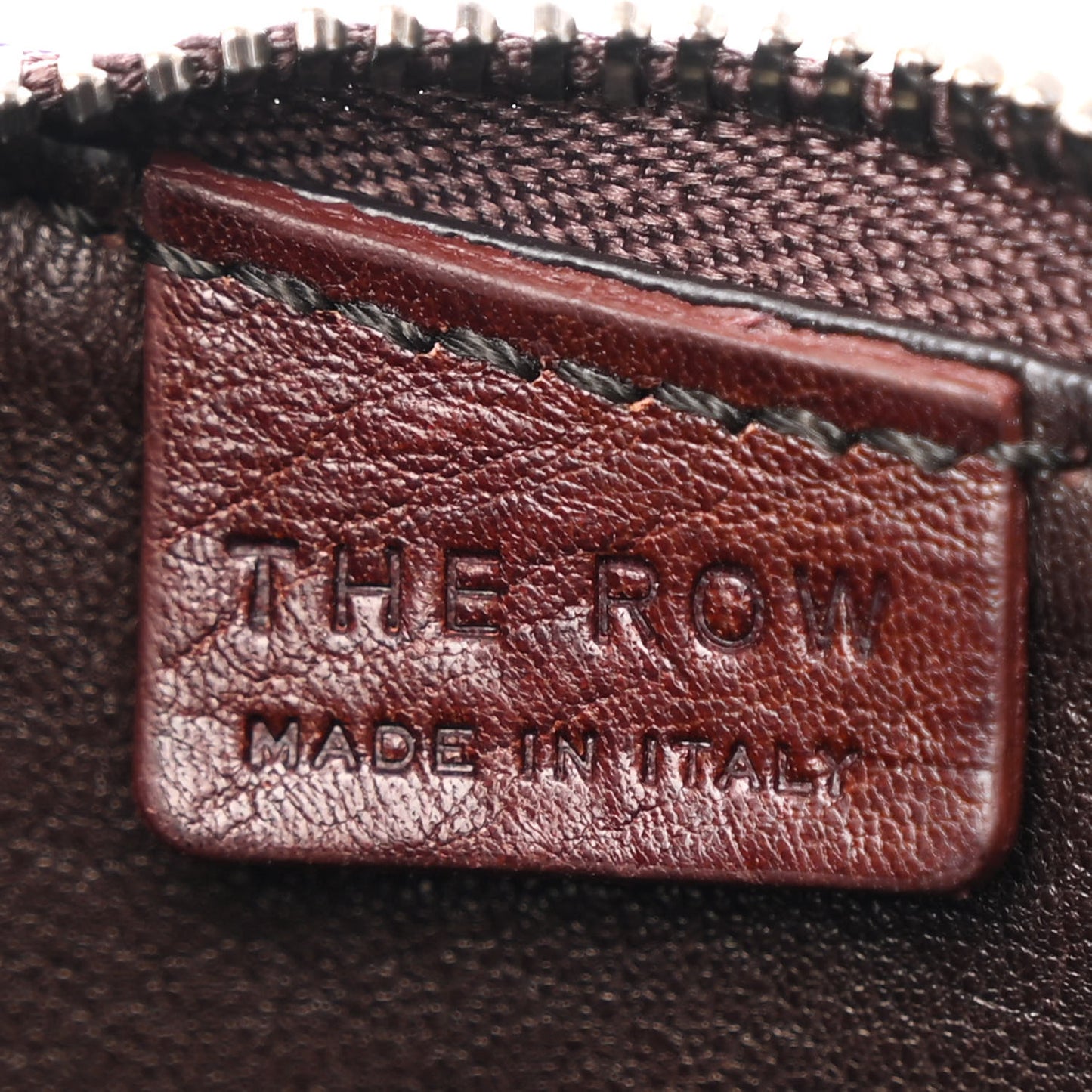 Grained Calfskin Half Moon Shoulder Bag Burnt Wood