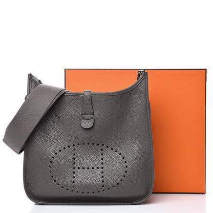 Hermes Taurillon Clemence Evelyne III PM Etain 12 of 12