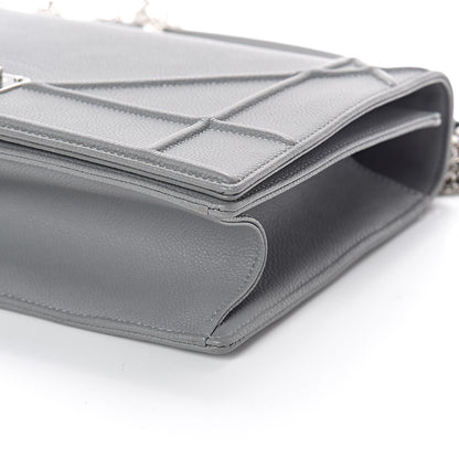 Christian Dior Grained Calfskin Large Diorama Flap Bag Grey 8 of 9