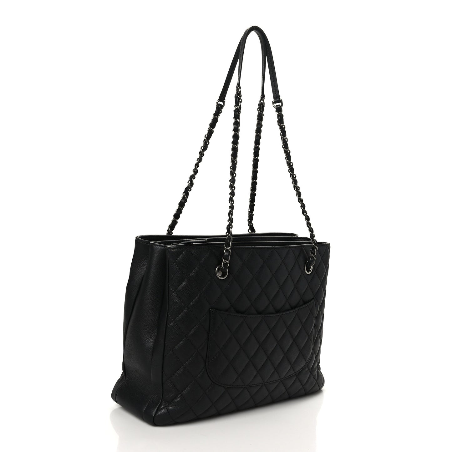 Caviar Quilted Urban Companion Shopping Tote Black