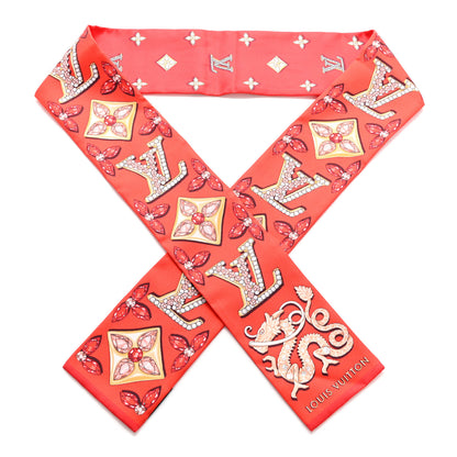 Louis Vuitton Silk Monogram Precious Dragon Bandeau Rouge 1 of 3