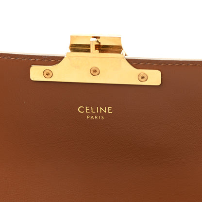 Celine Canvas Calfskin Triomphe Shoulder Bag White 6 of 11